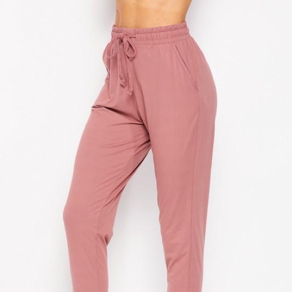 Super Soft Solid Jogger Pants With Pockets - Picture 3 of 5